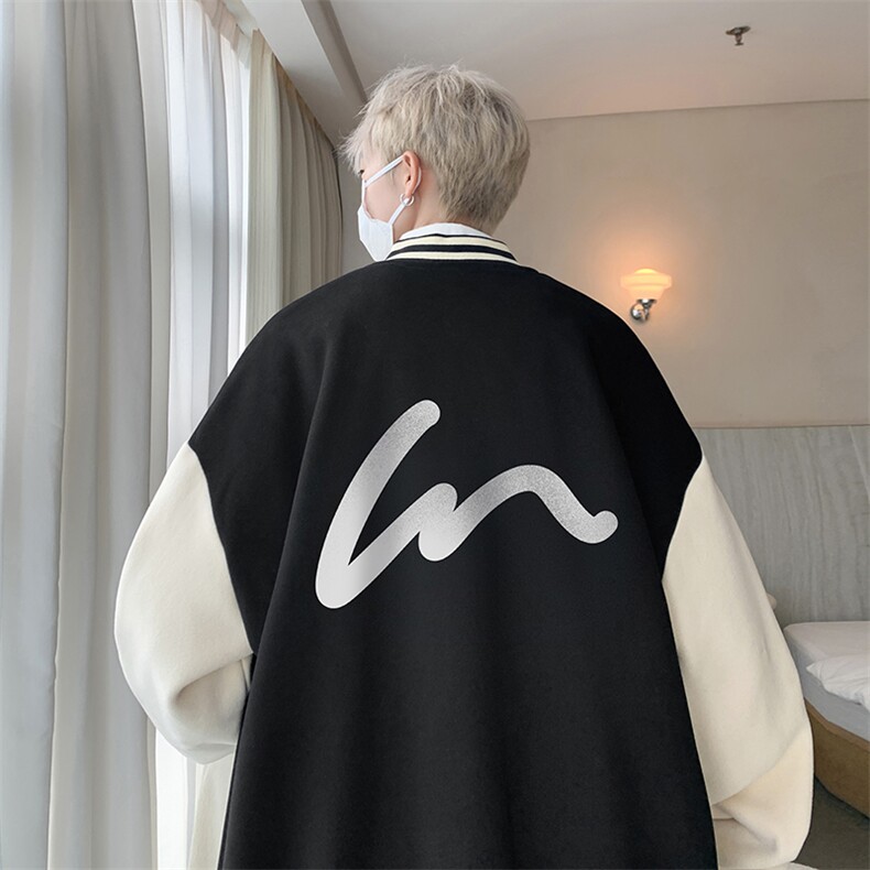 摇粒绒棒球服男大码开衫卫衣男夹克BF86280-P65,男装夹克,电商A040