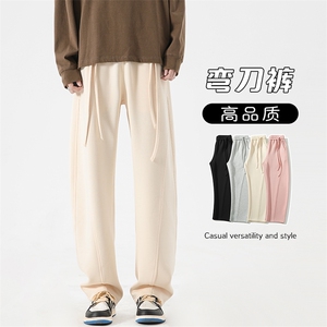 2026春季新款高品质糯米裤男弯刀裤拖地直筒长裤K1180-特P50控88图片