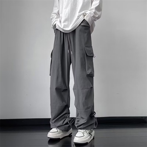 美式潮牌工装裤男复古高街宽松休闲裤机能风抽绳束脚长裤 K07图片