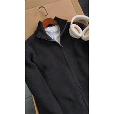 重磅秋冬北极绒双拉链毛衣开衫美式复古休闲慵懒风宽松针织衫外套，男装针织衫/毛衣，电商A486