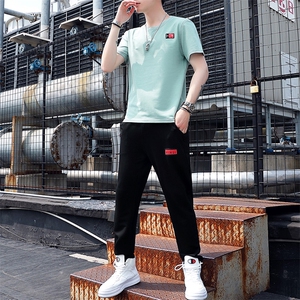青少年夏季套装男两件套帅气一套休闲潮流运动夏装YK667-P55