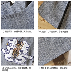 风复古亚麻短袖男棉麻t恤男半袖砖墙挂拍ZT71306-P35，男装T恤，电商A040A