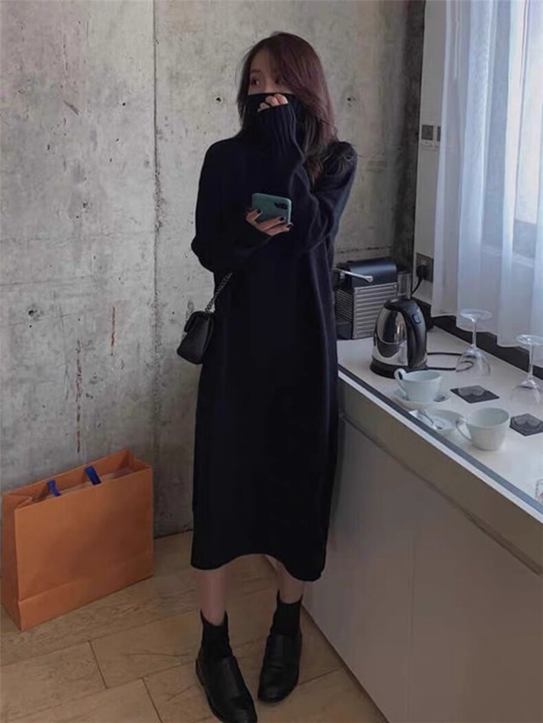 2025百搭时尚加长针织长裙减龄显瘦,女装连衣裙,思途羊绒