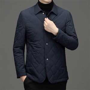 冬季新款中老年男士棉服翻领商务休闲棉衣加厚保暖外套男装图片