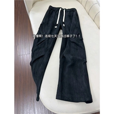 1506-1/KK311/P44黑色褶皱休闲裤流光感情侣款秋冬季裤子工装裤，男装工装外套，星座1506-1