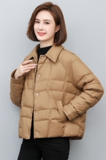 特价羽绒服女冬季新款短款长袖衬衫翻领气质90白鸭绒外套，女装羽绒服，曼沙奕珂