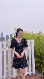 夏季点点连衣裙图片
