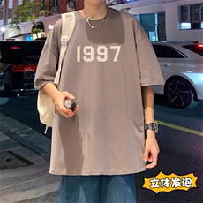 T658P32立体泡沫印花夏季新品高街美式短袖T恤宽松重磅纯棉体恤，男装T恤，星座304A