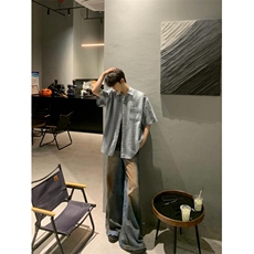 格子衬衫男长袖夏季薄款宽松寸衫港风休闲衬衣外套C5014，男装衬衫，星座1116A（原606A-3）