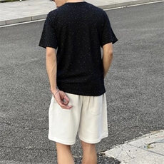万针全刺绣工艺抖音得物高品质260克重磅纯棉双纱美式高街短袖T恤，男装T恤，电商A486-1