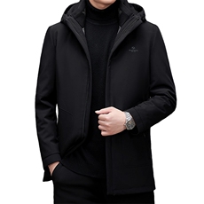羽绒服连帽可脱卸休闲男士潮流保暖中青年鸭绒外套MSNA82815-P340，男装羽绒服，电商B212（原钱塘6029）