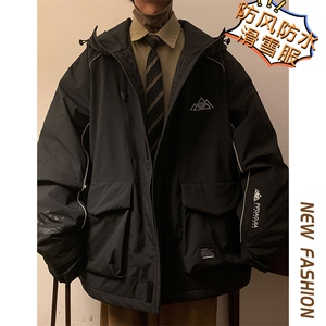24冬季防水防风防寒滑雪服男单板双板反光条保暖时尚外套M69-P170图片