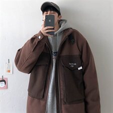 【】A003-HJ5051-P135秋冬拼接大口袋休闲棉衣几物1，男装夹克，电商A003