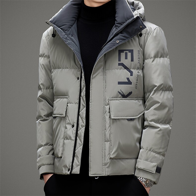 新款男士连帽羽绒服2023年冬季商务休闲中年白鸭绒厚款保暖外套,男装羽绒服,电商B212（原钱塘6029）