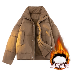 白底男女冬季加绒加厚立领防水保暖棉服大衣A406 MY8817 P85图片