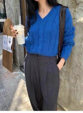 秋冬新款纯色V领套头羊毛针织衫女装舒适休闲打底外穿毛衣，女装羊毛衫，思途羊绒