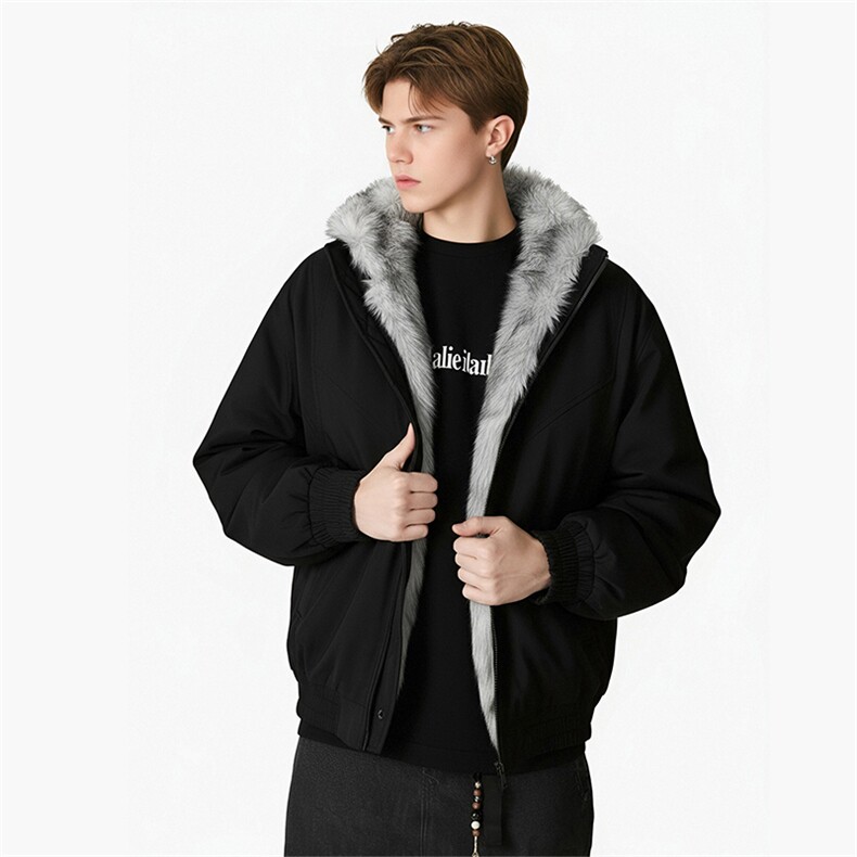 高品质冬季美式高街冬季重磅硬挺短款座山雕毛领棉衣男女加厚外套，男装棉衣，星座1402-1