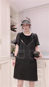 明线欧版连衣裙ＭL,女装连衣裙,可纳奇