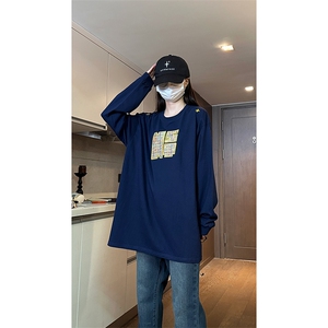 自家图现货 纯棉情侣宽松圆领刺绣风卫衣T恤男女WY18-特P35控58图片