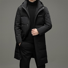 冬季男士中长款羽绒服加厚保暖外套中年商务休闲连帽上衣男装，男装羽绒服，电商B212（原钱塘6029）