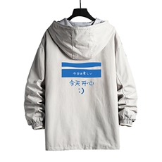 JK41033-P85加棉款-P115纯棉连帽夹克男士大码工装夹克男网格，男装夹克，电商A040A