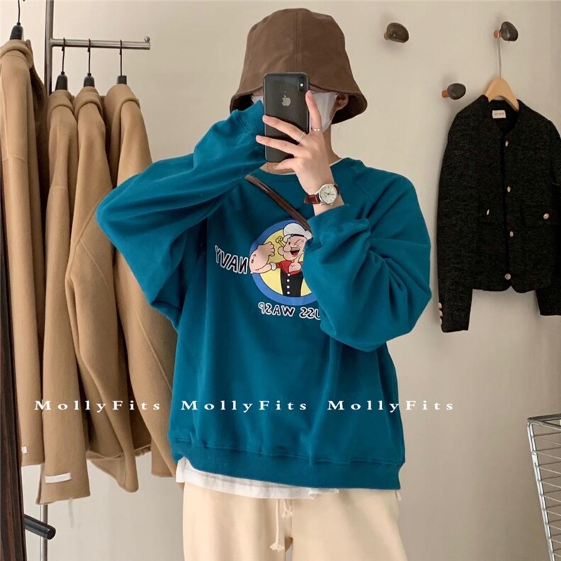 秋天怎么可以少的了卫衣呢？必须安利的。印花都是直喷的，女装卫衣/绒衫，molly fits