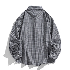 2026春夏格子衬衫学生男女情侣长袖港风外套，男装衬衫，星座1206-1（原A206-1）