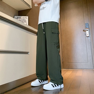 K9076/特P35四季款工装裤子男士痞帅大码抽绳休闲长裤图片