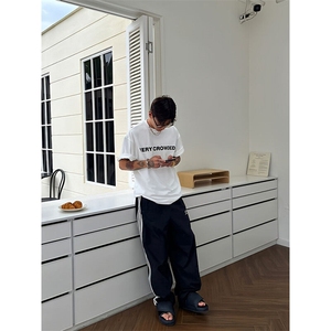 春秋季休闲裤长裤男女运动潮流休闲裤子百搭宽松运动裤学生直筒裤图片