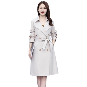 高级感气质风衣外套女中长款2023春秋新款收腰显瘦英伦风百搭大衣图片