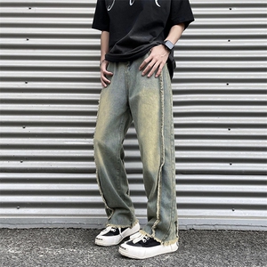 直脚流行牛仔裤潮男长裤夏季水洗宽松直筒N01611-P48图片