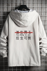JK41028-P85纯棉连帽夹克男士大码工装夹克男外套男网格挂拍，男装夹克，电商A040A