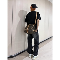 美式复古黑色水洗宽松直筒阔腿牛仔裤男女高街vibe裤拖地长裤潮牌，男装牛仔裤，星座506A