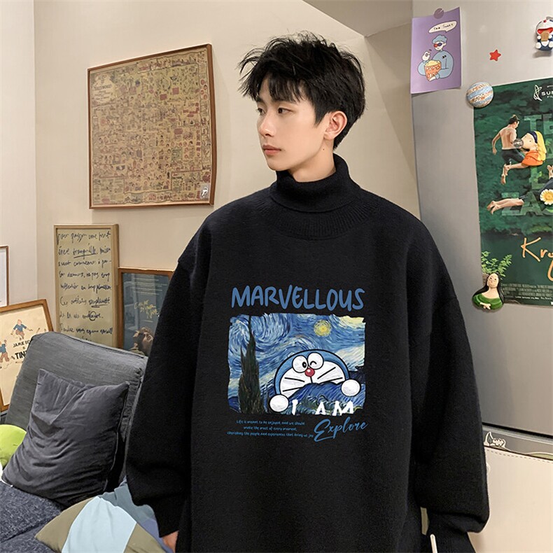 8XL高领毛衣男大码胖子堆堆领打底羊毛衫GM45391-P45加绒款-P65,男装T恤,电商A040