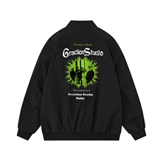 白底23新款秋季时尚百搭宽松印花潮流夹克情侣外套F365P65控88，男装夹克，电商A247-1