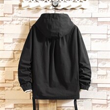 2021秋季砖墙大码男新日系连帽抽绳套头宽松夹克外套潮J6011-P65，男装夹克，电商A001