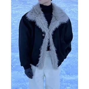 座山雕毛绒立领棉服 807-3-JKM115-p130图片