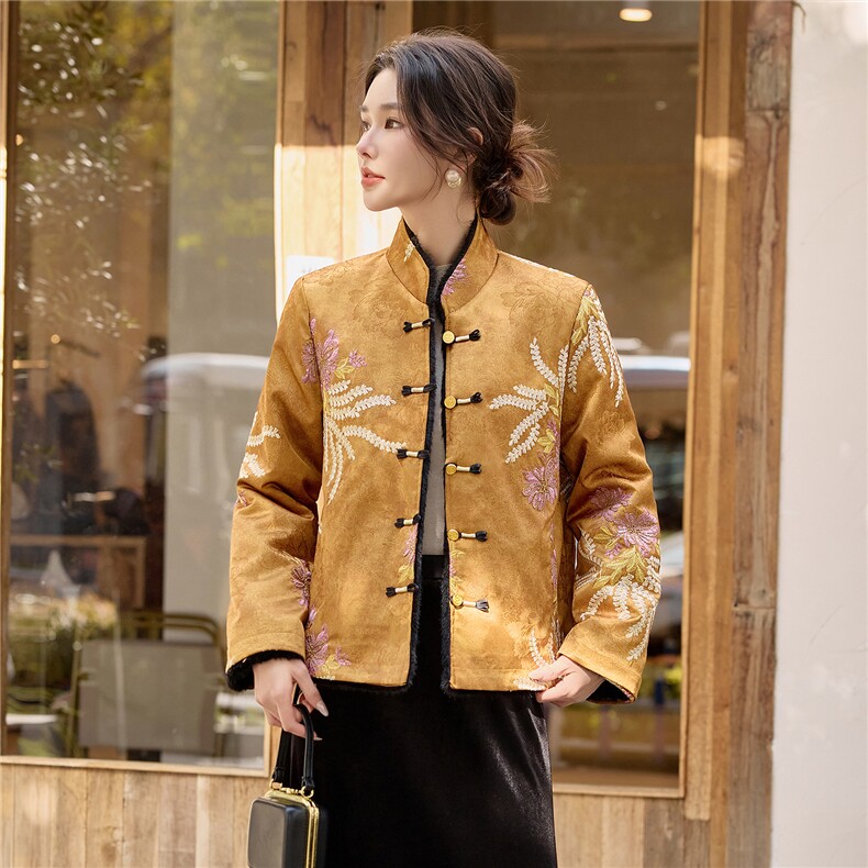 现货，两面穿新中式棉衣2025年冬季新款,女装棉衣/棉服,利佳可人