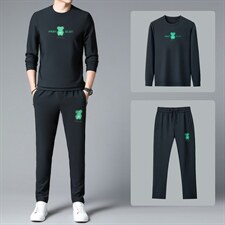 SXL9633秋季2023年新款男士长袖长裤修身休闲时尚卫衣套装P155，男装休闲套装，电商B360