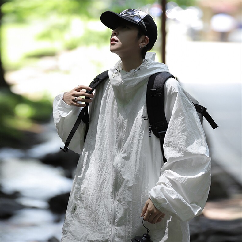 夏季防晒衣男韩版潮流连帽字母高街帅气2024新款ins外套W4892-P39，男装防晒衣，星座412-2