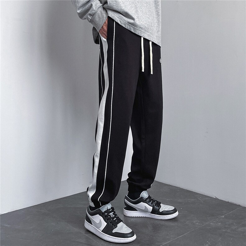 1秋季港风休闲裤男宽松九分裤大码M-5XL运动裤男长裤K7486P45控68,女装休闲裤,星座226-2