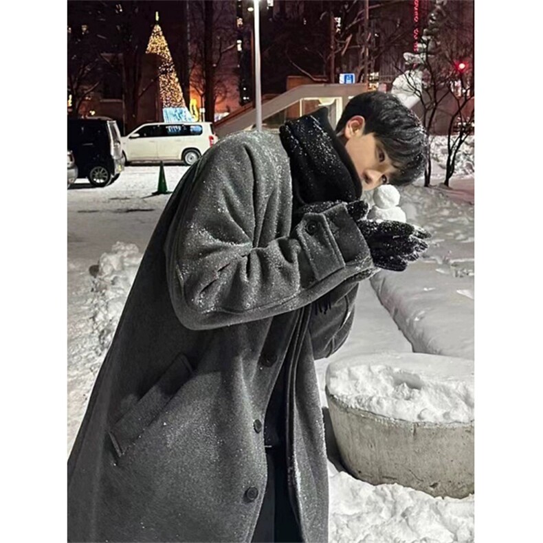 706-2-C2500-P110大量现货毛呢大衣男韩版过膝呢子外套痞帅风衣，男装风衣，星座706-2