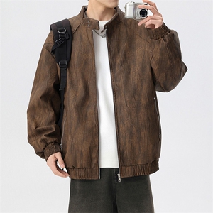 立领皮衣男飞行员皮夹克机车风大码外套JK2122-P80 大码元图片