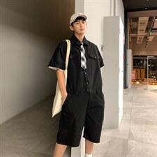 【2025春夏】港风日系复古连体裤工装男连体衣女送皮带腰包,男装工装外套,星座112A