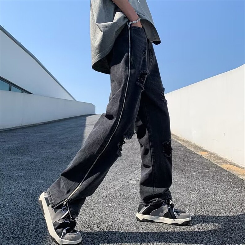 牛仔裤男潮流直脚潮ins简约新款慵懒青春流行长裤A5002P48,男装牛仔裤,星座1116-2