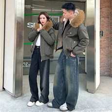 25@情侣装毛领座山雕夹克棉服加绒冬保暖棉衣外套G881特P110网图，男装夹克，电商B245