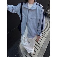 春秋外套2024新款女设计感小众开衫百搭条纹立领夹克卫衣W632，男装夹克，星座1116A（原606A-3）