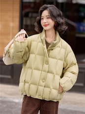 2025年冬季90白鸭绒针织立领羽绒服保暖厚款韩版网红通勤简约加厚，女装羽绒服，众宇琦
