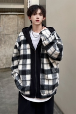 小香风秋装新款拼色男士毛呢港风连帽夹克外套A071-JK108-P125，男装夹克，电商A071