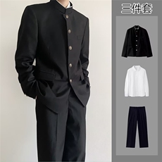 新中式中山装纽扣西服夹克男装痞帅春秋休闲风立领西装外套潮，男装夹克，星座601-1